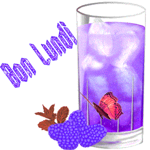 Gif animé Bon lundi verre papillons